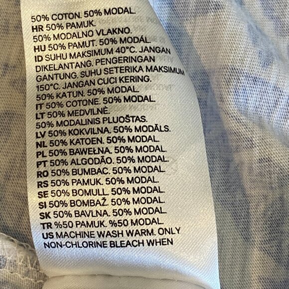 H&M Botanical Print Sundress Twist Back XS Blue & White #285V - Picture 7 of 9